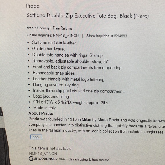 Prada Saffiano Double Zip Executive Tote - Picture 3 of 8